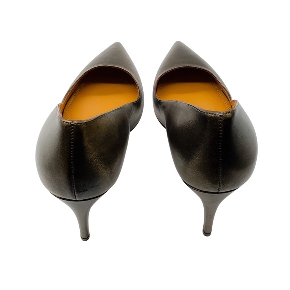 RALPH LAUREN COLLECTION BRONZE METALLIC LEATHER PUMPS - Picture 6 of 10